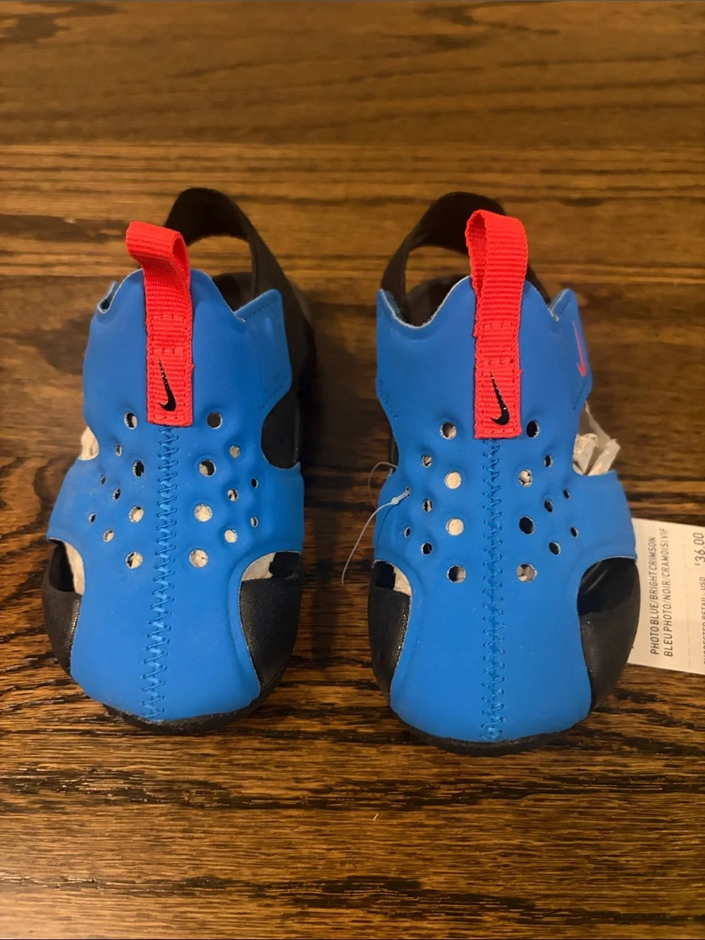 Nike Kids Sunray Protect 2 Photo Blue/ Bright Crimson size 7C Water Shoe
